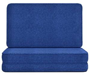 Scaun de podea pliabil, albastru, material textil