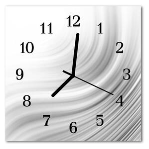 Ceas de perete din sticla pătrat Abstract Art White
