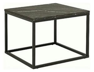 Masuta ROSSI B, negru cu efect de marmura/negru, PAL melaminat/metal