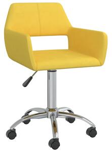 Scaun de masă pivotant, galben, material textil