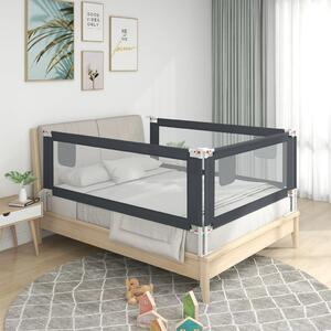 Balustradă de protecție pat copii, gri închis, 150x25 cm textil
