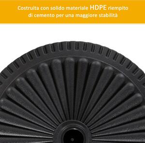Outsunny Bază pentru Umbrelă de Soare, din Plastic Rezistent, 15kg, Compatibilă cu Stâlpi de Ф35-38-48mm, Negru, Ф49x32cm | Aosom Romania