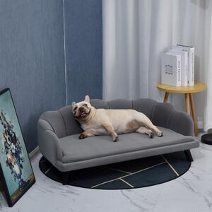 PawHut Canapea Gri pentru Câini până la 32kg, Tapiterie Lavabilă, Confort Maxim pentru Animale de Companie | Aosom Romania