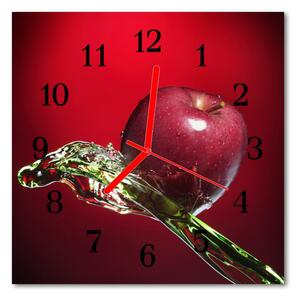 Ceas de perete din sticla pătrat Apple a Bucătărie Roșu