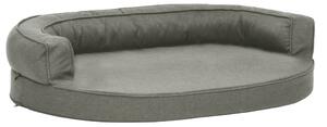 Saltea ergonomică pat de câini, gri, 75x53 cm, aspect de in