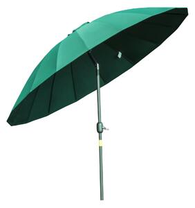 Outsunny Umbrela de gradina si terasa cu manivela, 18 spite si parte inclinabila, Ф255x240cm Verde