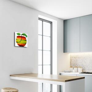 Ceas de perete din sticla pătrat Apple a Bucătărie Multi-colorat