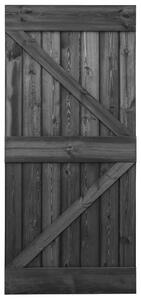 Ușă, negru, 90x210 cm, lemn masiv de pin