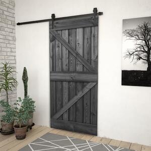 Ușă, negru, 90x210 cm, lemn masiv de pin