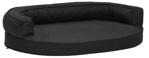 Saltea ergonomică pat de câini, negru, 75x53 cm, aspect de in