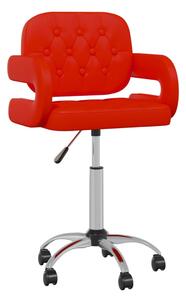 Scaun de birou pivotant, roșu, piele ecologică
