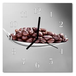 Ceas de perete din sticla pătrat Lingură de cafea Alimente și băuturi Brown
