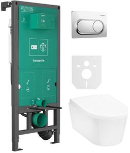 Set vas WC Hansgrohe EluPura S 60193450, cadru încastrat Hansgrohe iFrame universal 01022180, 60148450, 66002000