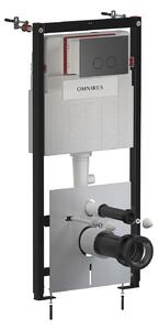 Omnires Eco Flush Set cadru ascuns cu buton de acționare pentru vas wc suspendat STFWCECO1R45-RGR