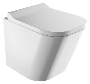 Omnires Fontana vas wc cu capac soft-close agăţat fără margine alb lucios FONTANAMWBP