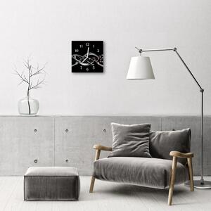 Ceas de perete din sticla pătrat Abstract Abstract Art negru