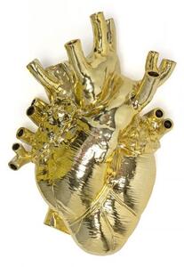 Seletti - Love In Bloom Giant Resin Heart Vase Gold