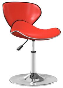Scaun de masă, roșu, piele ecologică
