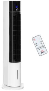 HOMCOM Ventilator Coloană cu 3 Moduri Răcire, 3 Viteze, Telecomandă, 60W, Design Elegant, Alb | Aosom Romania