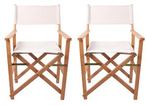 2 buc scaune de regizor, mai multe culori-alb