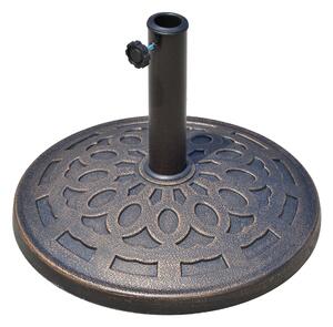 Baza pentru umbrela Outsunny, 12kg, rasina, Φ48.5cm pentru stalpi 38-48mm, bronz | Aosom RO
