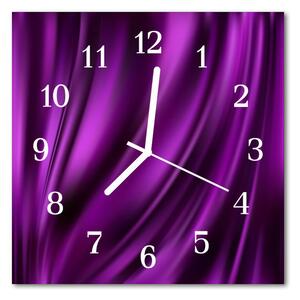 Ceas de perete din sticla pătrat Abstract Art Purple
