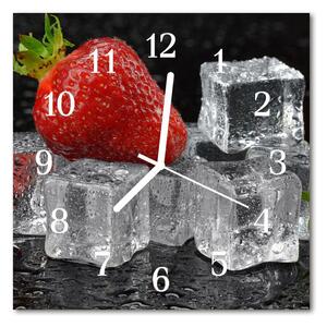 Ceas de perete din sticla pătrat Ice Cream Strawberry Ice fructe roșii