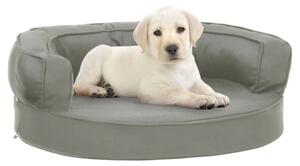 Saltea ergonomică pat de câini, 60x42 cm, gri, aspect de in