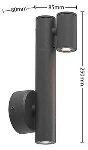 Lucande - Saige 2 LED Aplica de Exterior Dark Grey