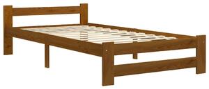 Cadru de pat cu 2 sertare, maro miere, 90x200 cm lemn masiv pin