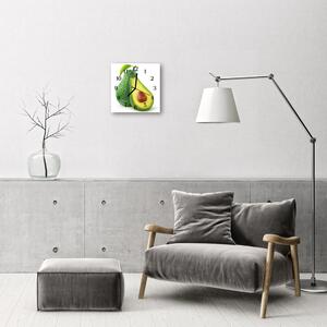 Ceas de perete din sticla pătrat Avocado Avocado verde