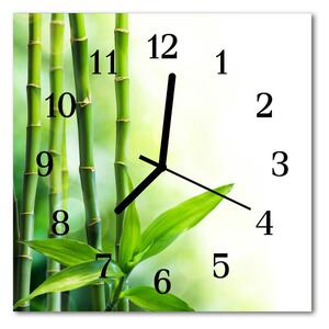Ceas de perete din sticla pătrat Bamboo Bamboo Green
