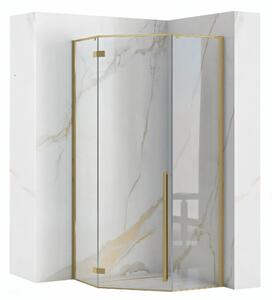 Rea Diamond cabină de duș 90.5x90.5 cm auriu periat/sticlă transparentă REA-K6506