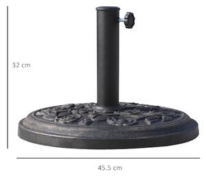 Outsunny Bază Stabilă pentru Umbrelă Rotundă, 9kg, din Rășină, Design Modern, Φ45.5x32cm, Negru | Aosom Romania