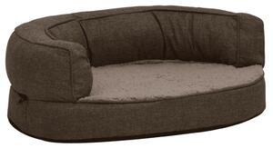 Saltea ergonomică pat de câini maro, 60x42 cm, aspect in/fleece