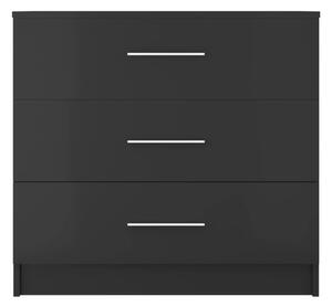 Comodă cu sertare, negru, 71x35x68 cm, PAL