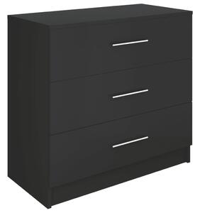 Comodă cu sertare, negru, 71x35x68 cm, PAL