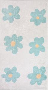 Covor pentru copii verde mentă/fildeș lavabil 60x100 cm Cute Flowers Green – Vitaus
