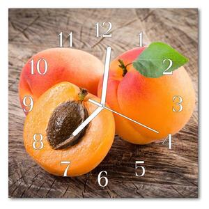 Ceas de perete din sticla pătrat Caise de fructe Orange