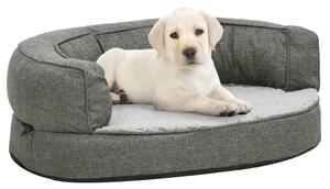 Saltea ergonomică pat de câini, gri, 60x42 cm, aspect in/fleece
