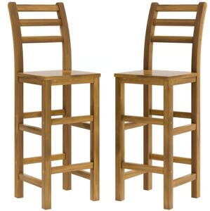 Scaune de bar OSLO cu spătare, 2 buc., 40x36x110cm, maro natural Casaria