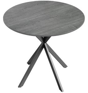 HOMCOM Masă rotundă de dining în stil industrial, cu picioare în cruce din oțel, Ø80 x 75 cm, gri | Aosom Romania
