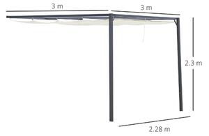 Outsunny foisor de gradina, din metal, cu acoperis glisant, 3m | AOSOM RO
