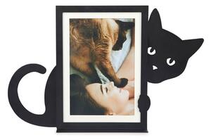 Ramă foto neagră cu picior de susținere din metal 31x19,5 cm Hidden Cat – Balvi