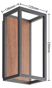 Lucande - Rafail LED Aplica de Exterior Dark Grey/Dark Wood