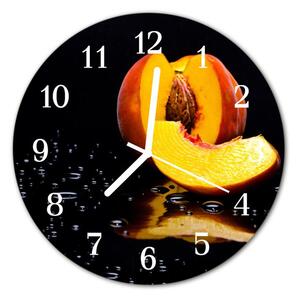 Ceas de perete din sticla rotund Peach Bucătărie Orange