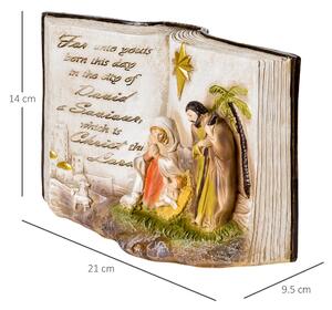 Figurina Nasterea Domnului 3D, Decoratiune de Craciun, decoratiune iesle 21.5x9.5x14cm HOMCOM | Aosom RO