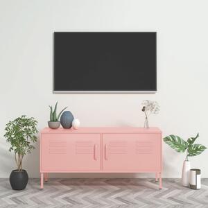 Comodă TV, roz, 105x35x50 cm, oțel