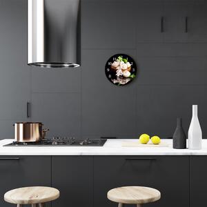 Ceas de perete din sticla rotund Ciuperci Bucătărie Multi-colorat