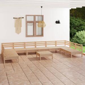 Set mobilier grădină, 11 piese, lemn masiv de pin